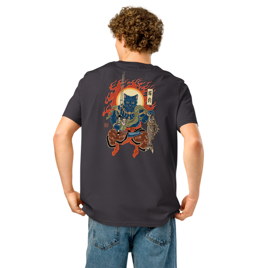 The Great Neko Fishing Organic T-shirt - Samurai Original
