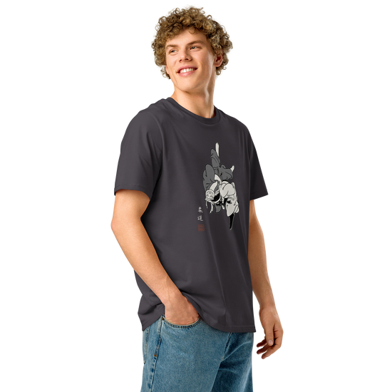 Judo Cat Ukiyo-e Organic T-shirt - Samurai Original