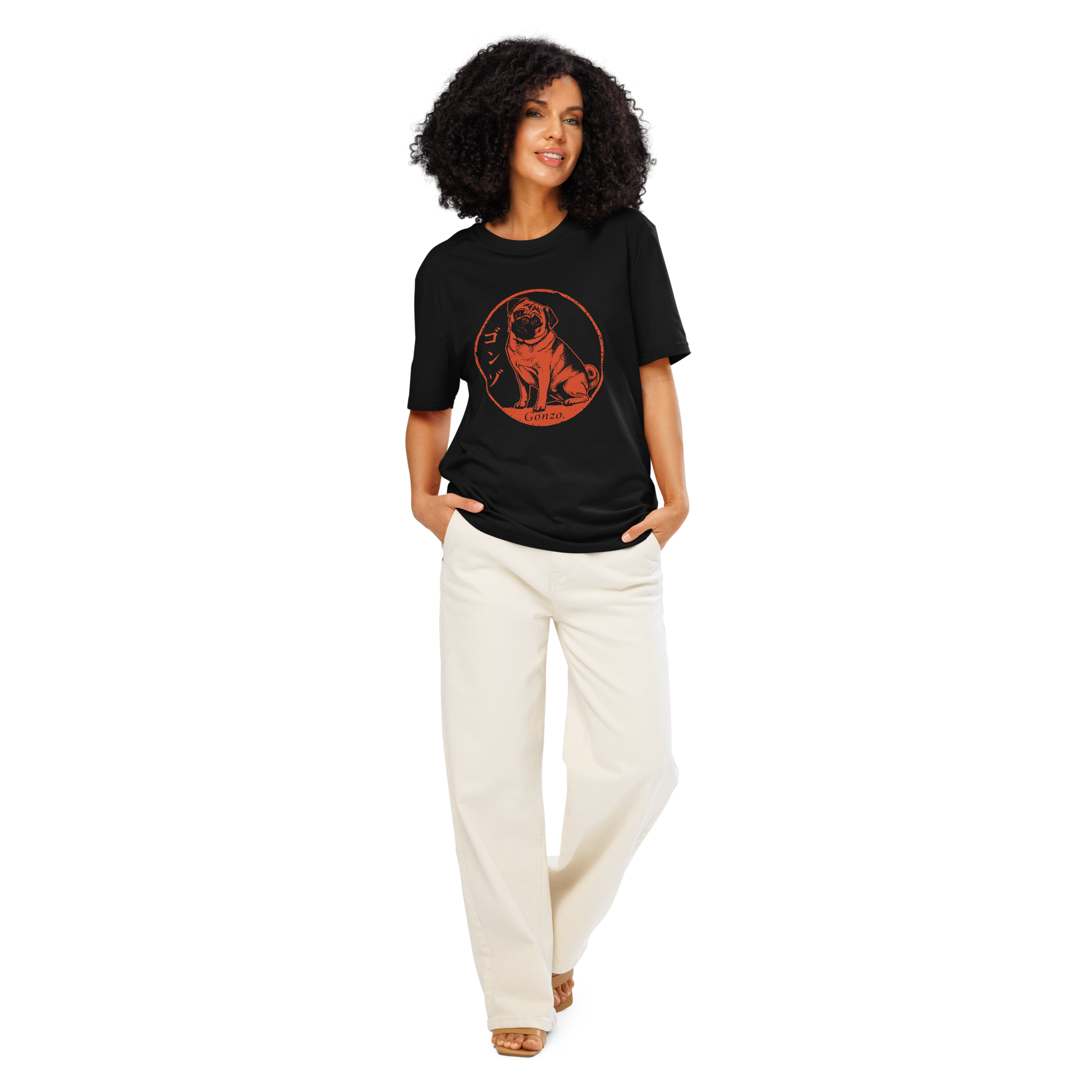 Personalized Japanese Hanko Pet Portrait Organic T-Shirt - Samurai Original