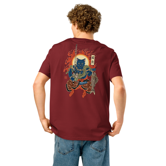 The Great Neko Fishing Organic T-shirt - Samurai Original