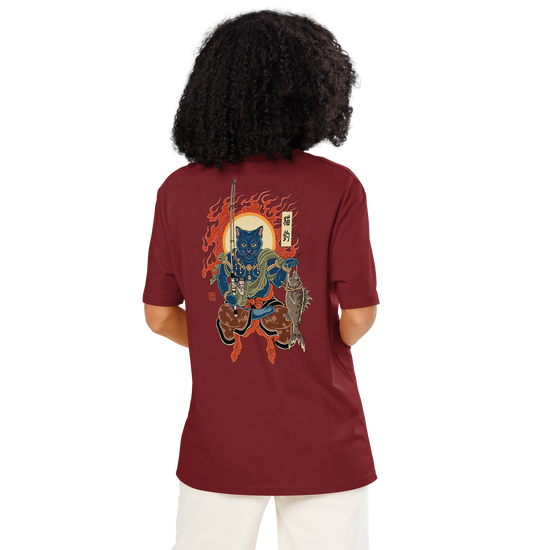 The Great Neko Fishing Organic T-shirt - Samurai Original