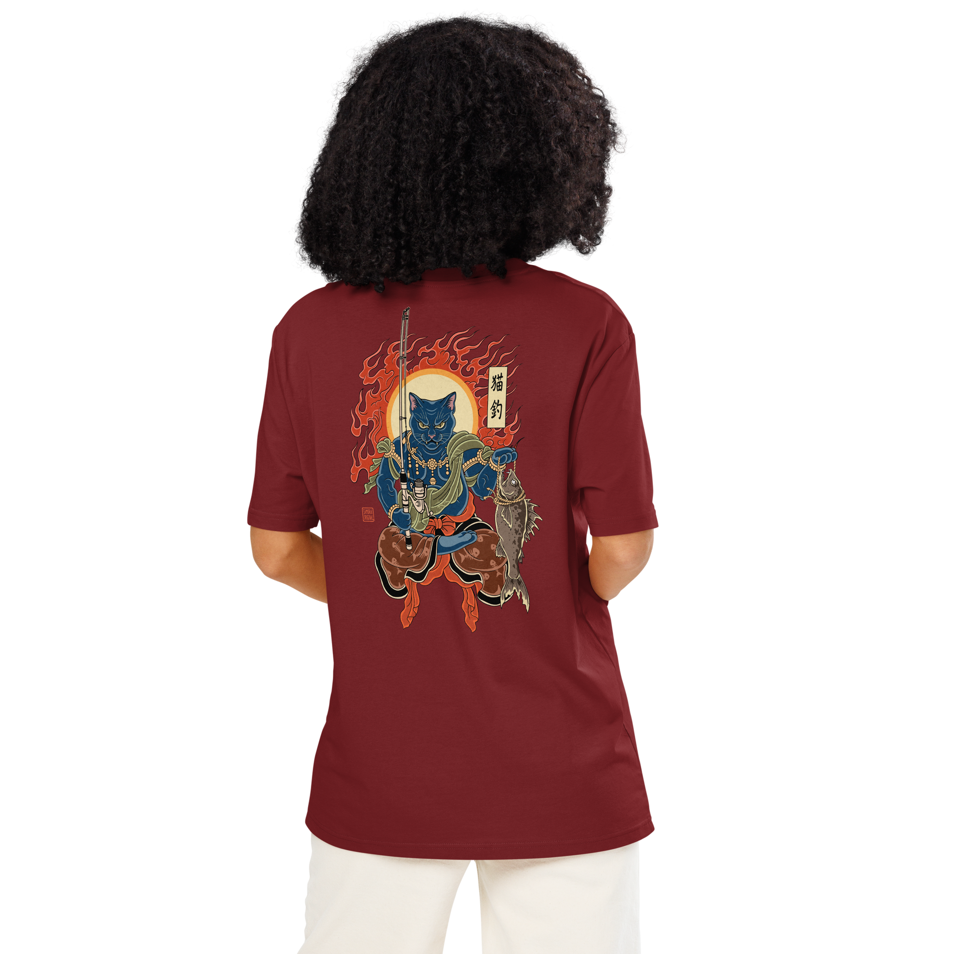 The Great Neko Fishing Organic T-shirt - Samurai Original