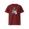 Judo Cat Ukiyo-e Organic T-shirt Burgundy - Samurai Original