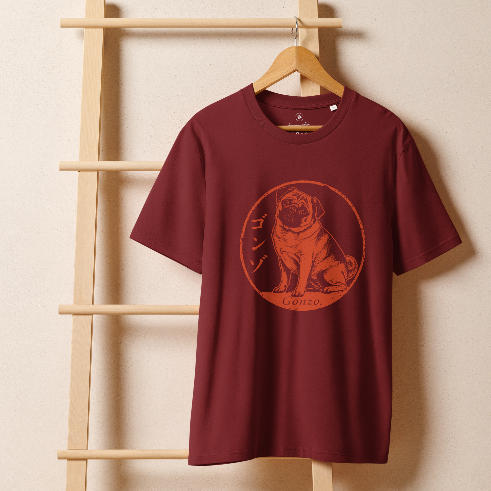 Personalized Japanese Hanko Pet Portrait Organic T-Shirt - Samurai Original