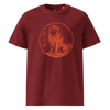 Personalized Japanese Hanko Pet Portrait Organic T-Shirt Burgundy - Samurai Original