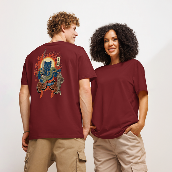 The Great Neko Fishing Organic T-shirt - Samurai Original