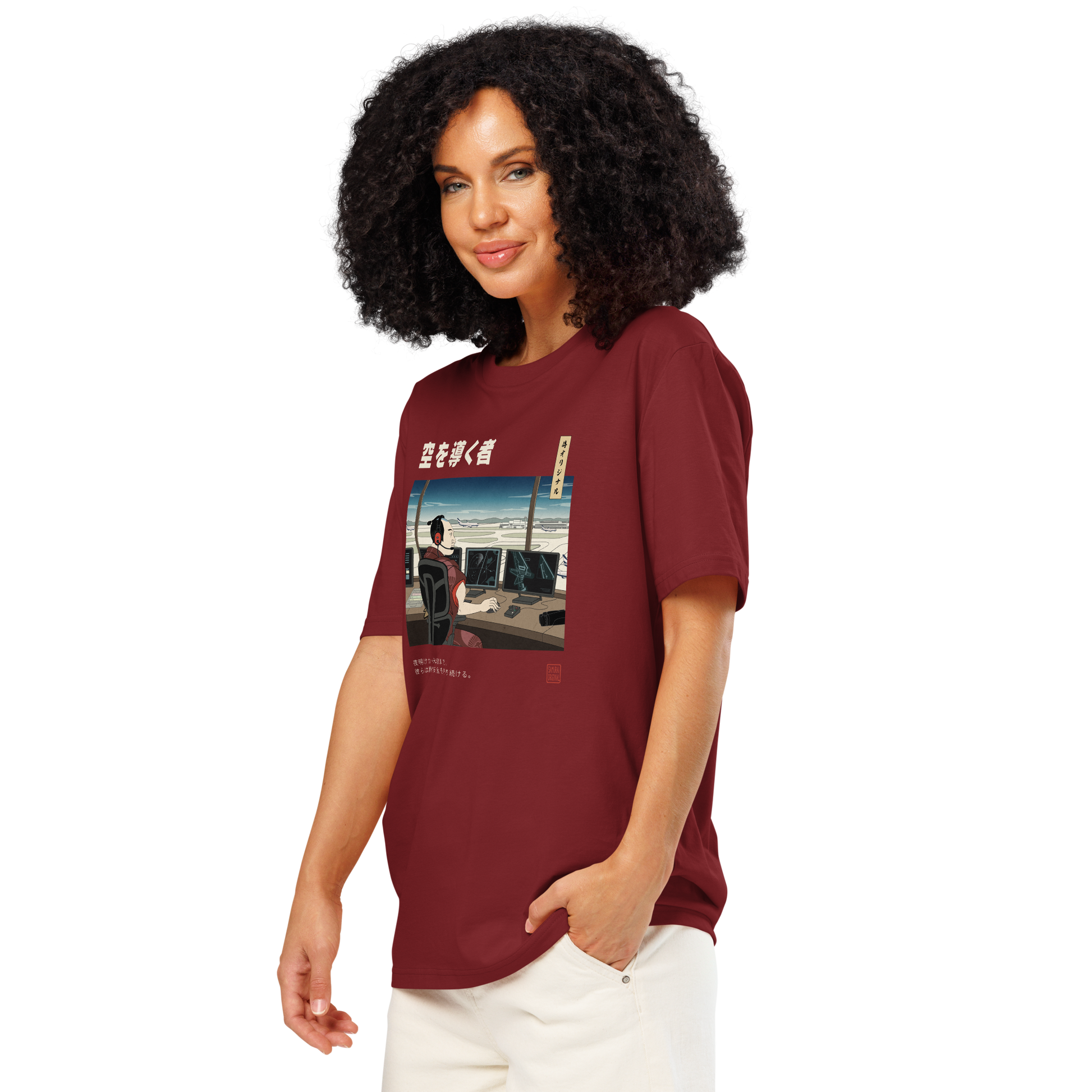 Samurai Air Traffic Controller Ukiyo-e Organic T-shirt - Samurai Original