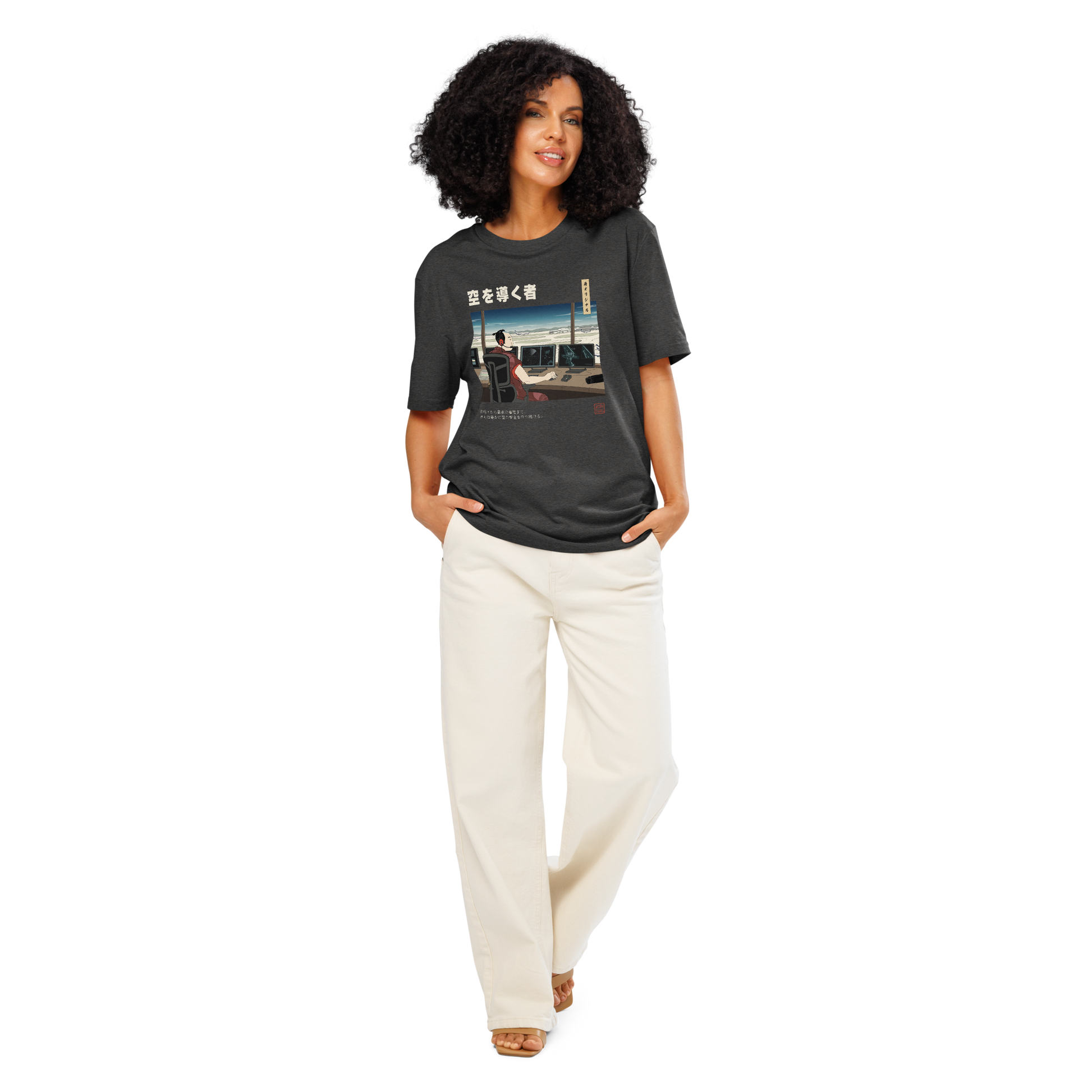 Samurai Air Traffic Controller Ukiyo-e Organic T-shirt - Samurai Original