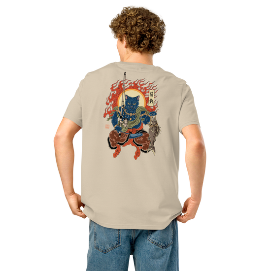 The Great Neko Fishing Organic T-shirt - Samurai Original
