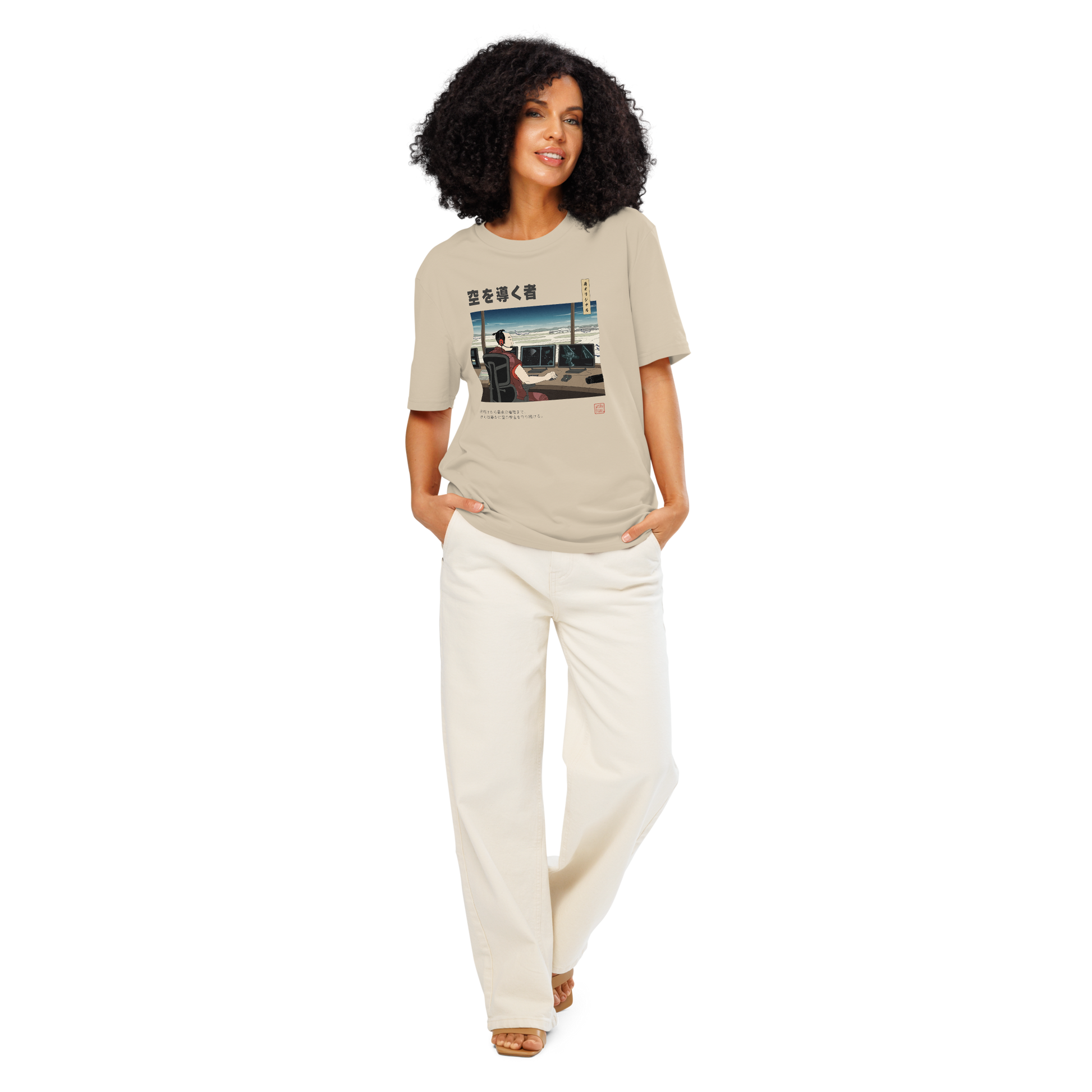 Samurai Air Traffic Controller Ukiyo-e Organic T-shirt - Samurai Original