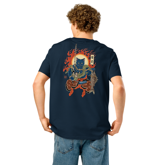 The Great Neko Fishing Organic T-shirt - Samurai Original