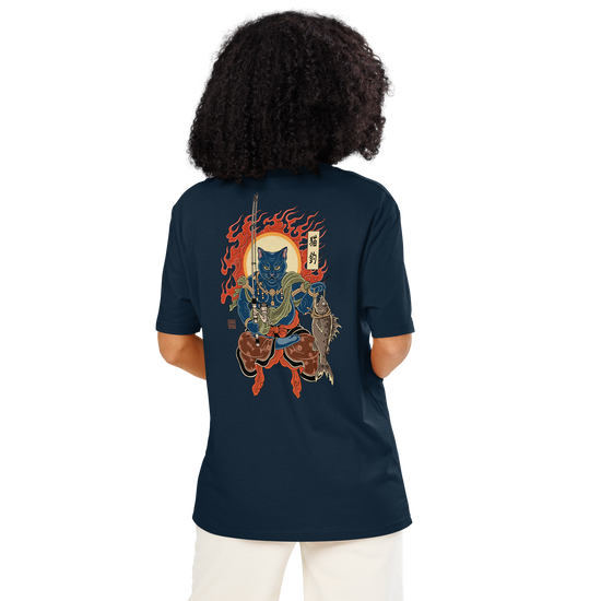The Great Neko Fishing Organic T-shirt - Samurai Original