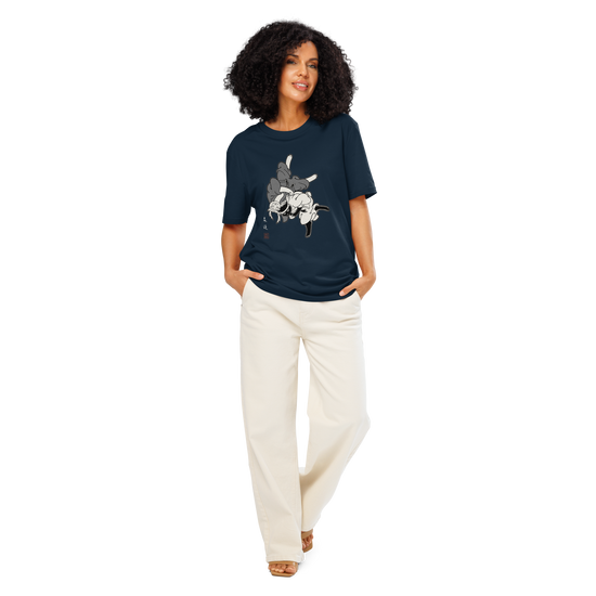 Judo Cat Ukiyo-e Organic T-shirt - Samurai Original
