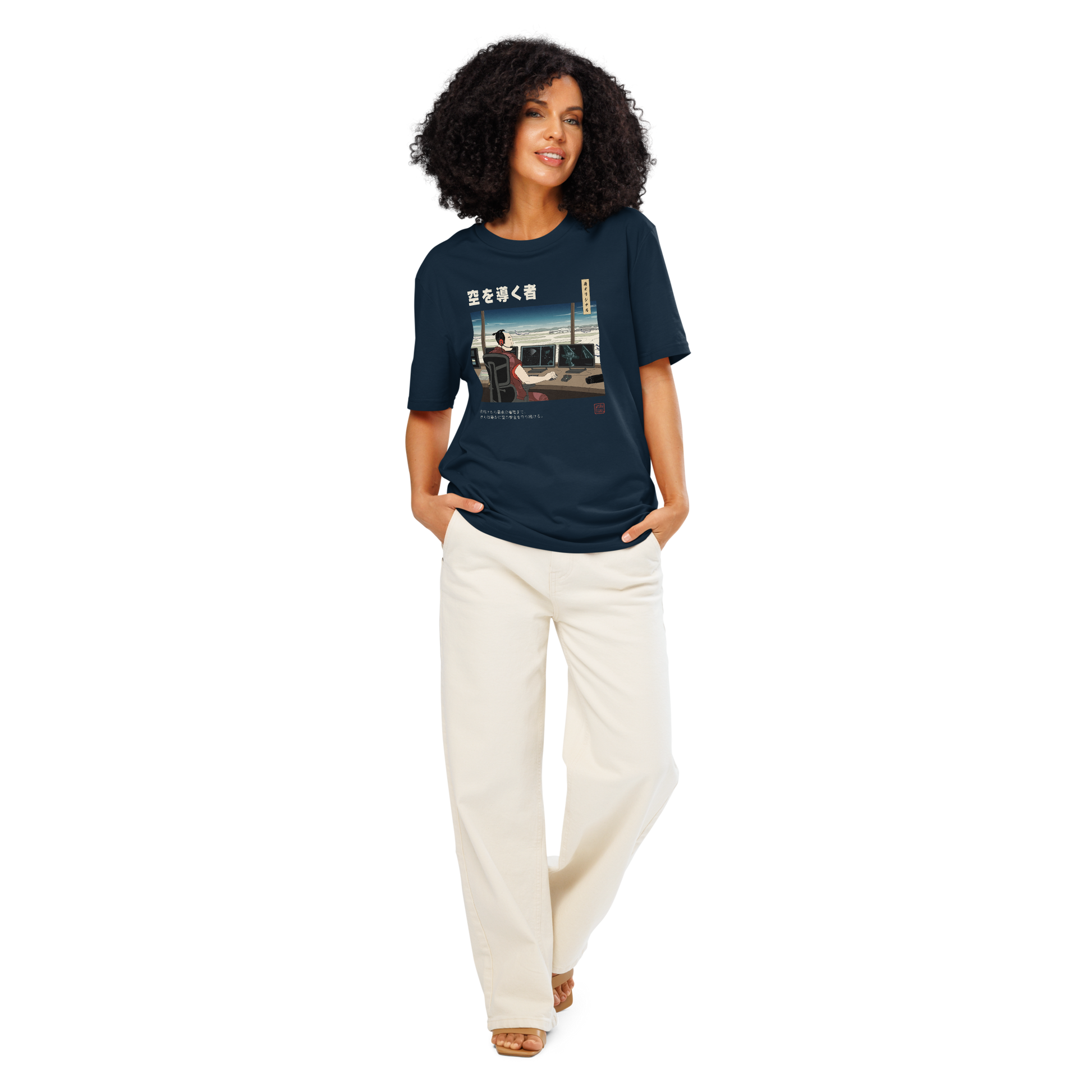Samurai Air Traffic Controller Ukiyo-e Organic T-shirt - Samurai Original