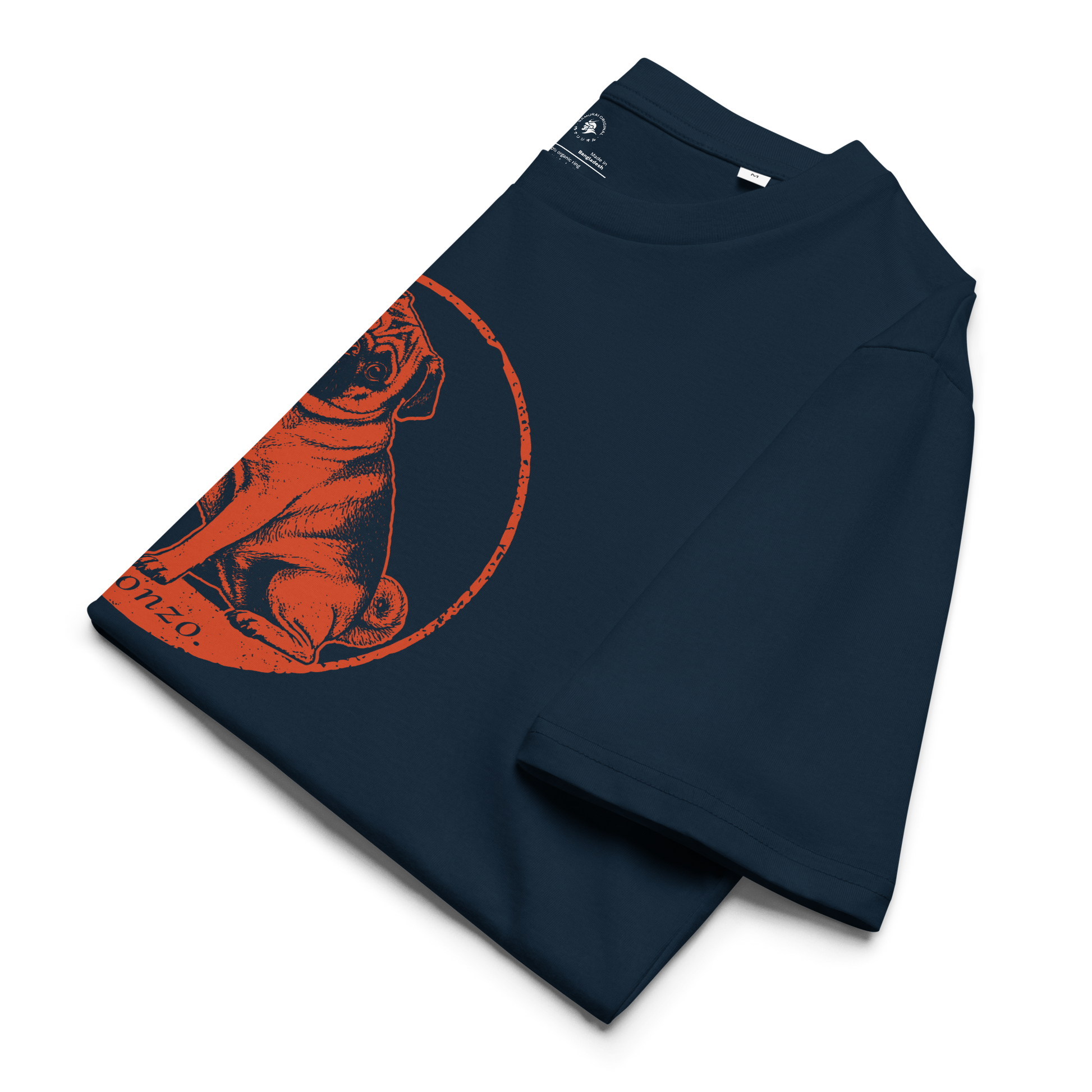 Personalized Japanese Hanko Pet Portrait Organic T-Shirt - Samurai Original