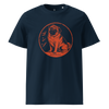 Personalized Japanese Hanko Pet Portrait Organic T-Shirt French Navy - Samurai Original