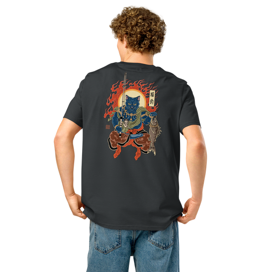 The Great Neko Fishing Organic T-shirt - Samurai Original
