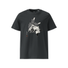 Judo Cat Ukiyo-e Organic T-shirt India Ink Grey - Samurai Original