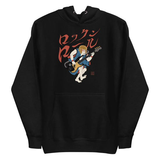 Bassist Samurai Japanese Ukiyo-e Unisex Hoodie 11 - Black / S