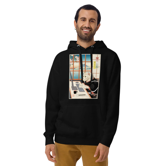 Cat Programmer Ukiyo-e Unisex Hoodie -