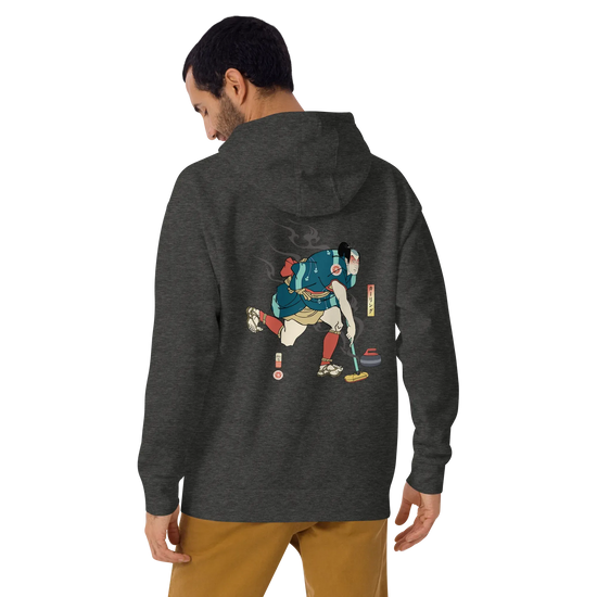 Samurai Play Curling Ukiyo-e Unisex Hoodie - Samurai Original