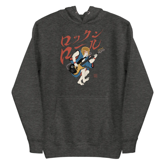 Bassist Samurai Japanese Ukiyo-e Unisex Hoodie 11 - Charcoal Heather / S