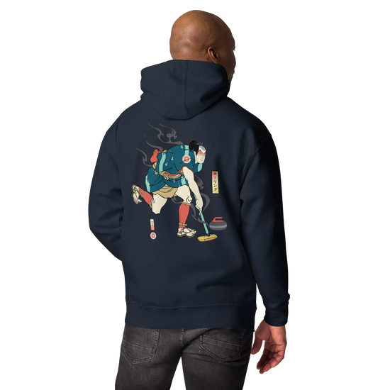 Samurai Play Curling Ukiyo-e Unisex Hoodie - Samurai Original