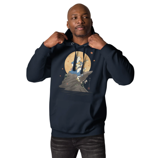 Cat Playing Guitar Japanese Ukiyo-e Unisex Hoodie 2 -
