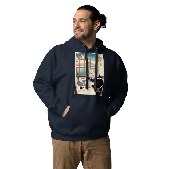 Cat Programmer Ukiyo-e Unisex Hoodie -