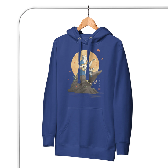 Cat Playing Guitar Japanese Ukiyo-e Unisex Hoodie 2 -