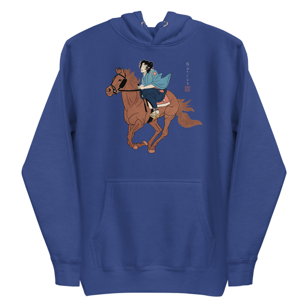 Onna Bugeisha Riding Horse Japanese Ukiyo-e Unisex Hoodie