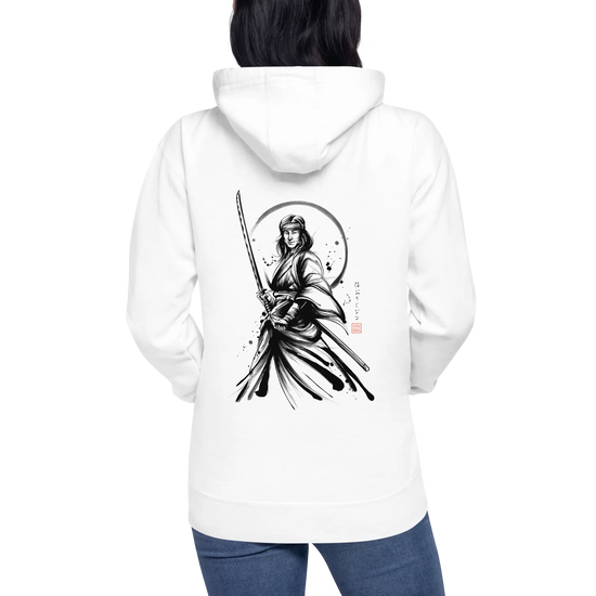 Female Samurai Sumi-e Japanese Ink Unisex Hoodie -