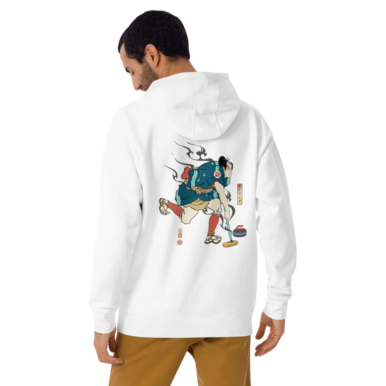 Samurai Play Curling Ukiyo-e Unisex Hoodie - Samurai Original
