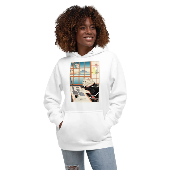 Cat Programmer Ukiyo-e Unisex Hoodie -