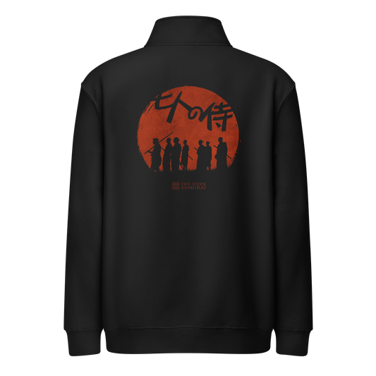 The Seven Samurai Japanese Art Premium 1/4 Zip Sweatshirt Black - Samurai Original
