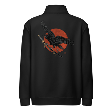 Ronin Raven Premium 1/4 Zip Sweatshirt Black - Samurai Original