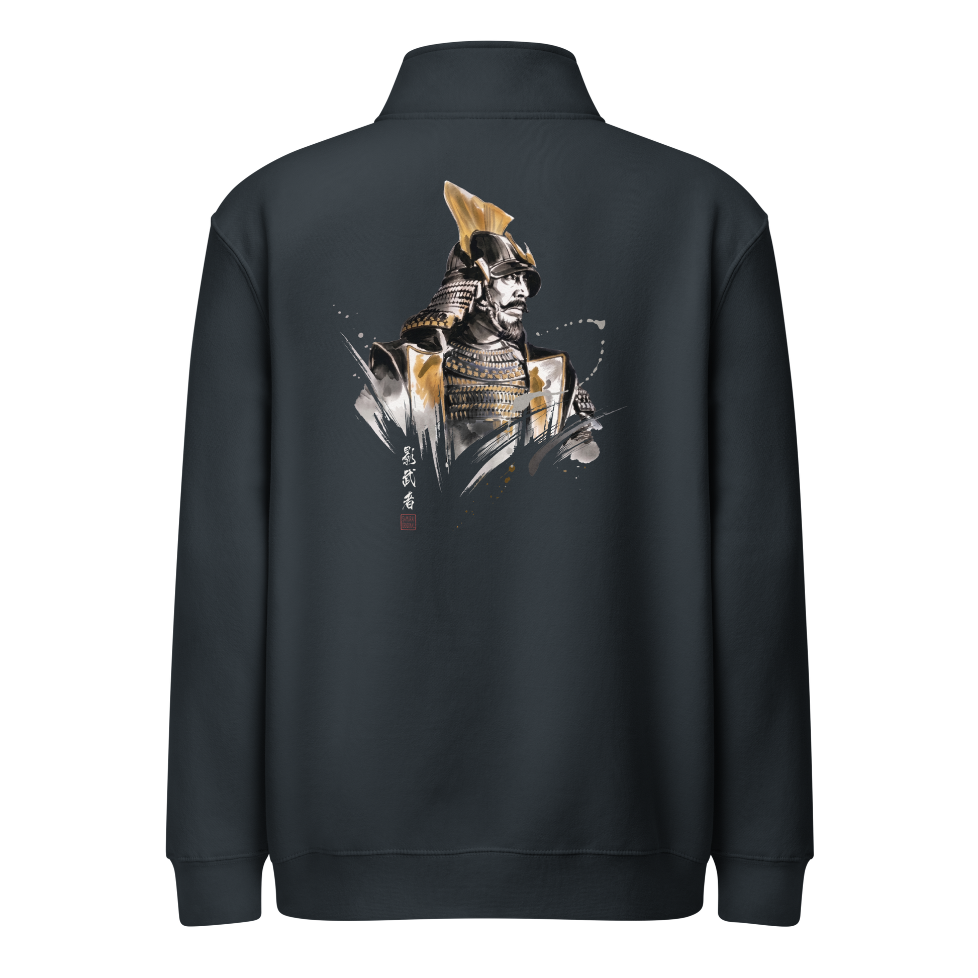 The Kagemusha Sumi-e Japanese Art Premium 1/4 Zip Sweatshirt Navy - Samurai Original