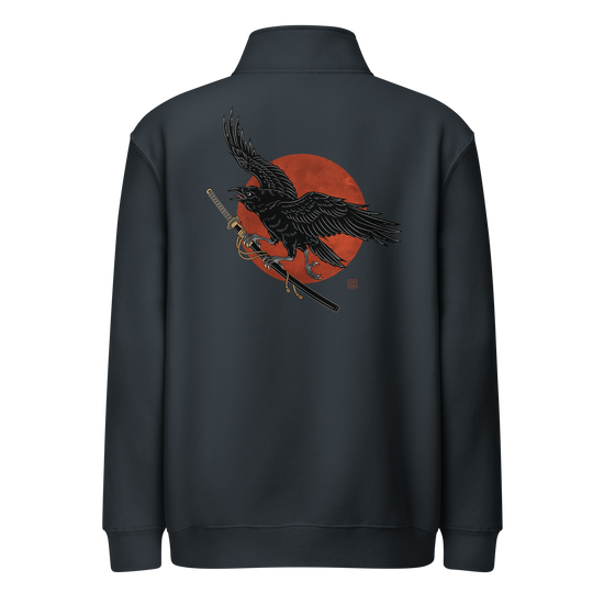 Ronin Raven Premium 1/4 Zip Sweatshirt Navy - Samurai Original