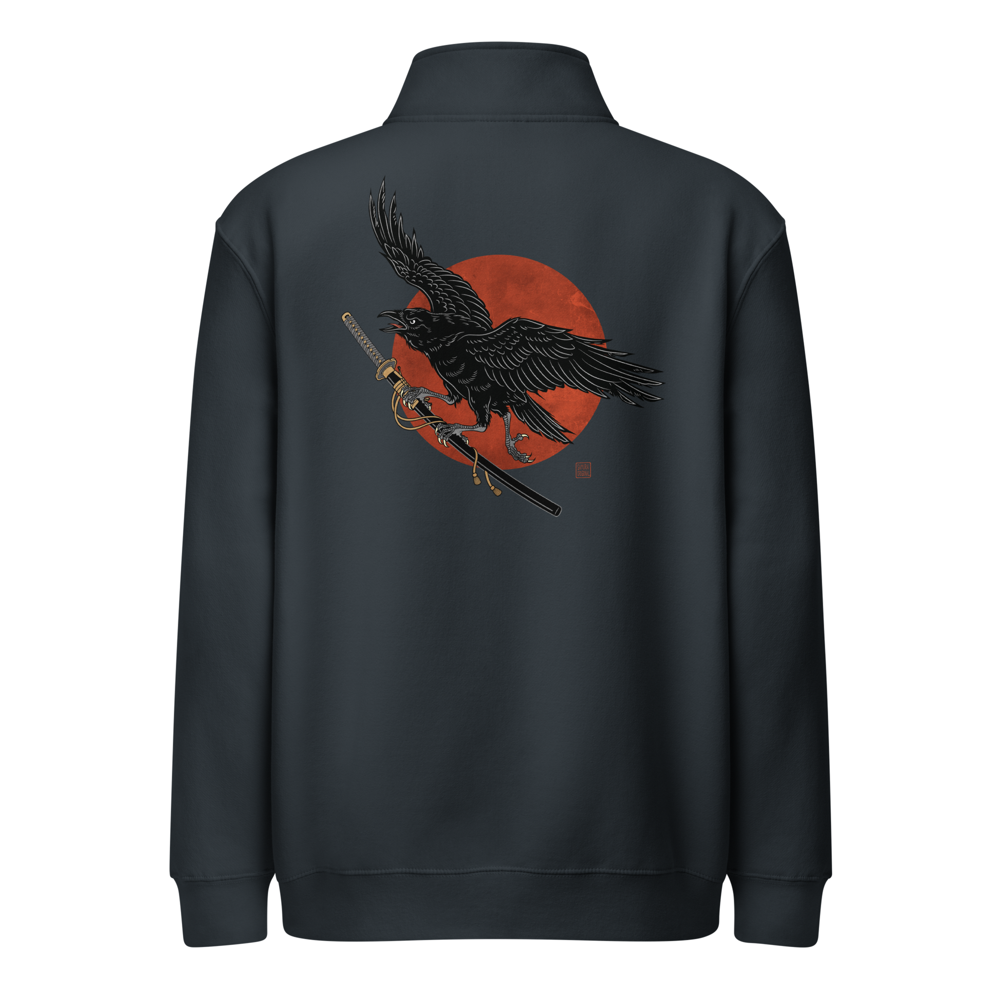 Ronin Raven Premium 1/4 Zip Sweatshirt Navy - Samurai Original