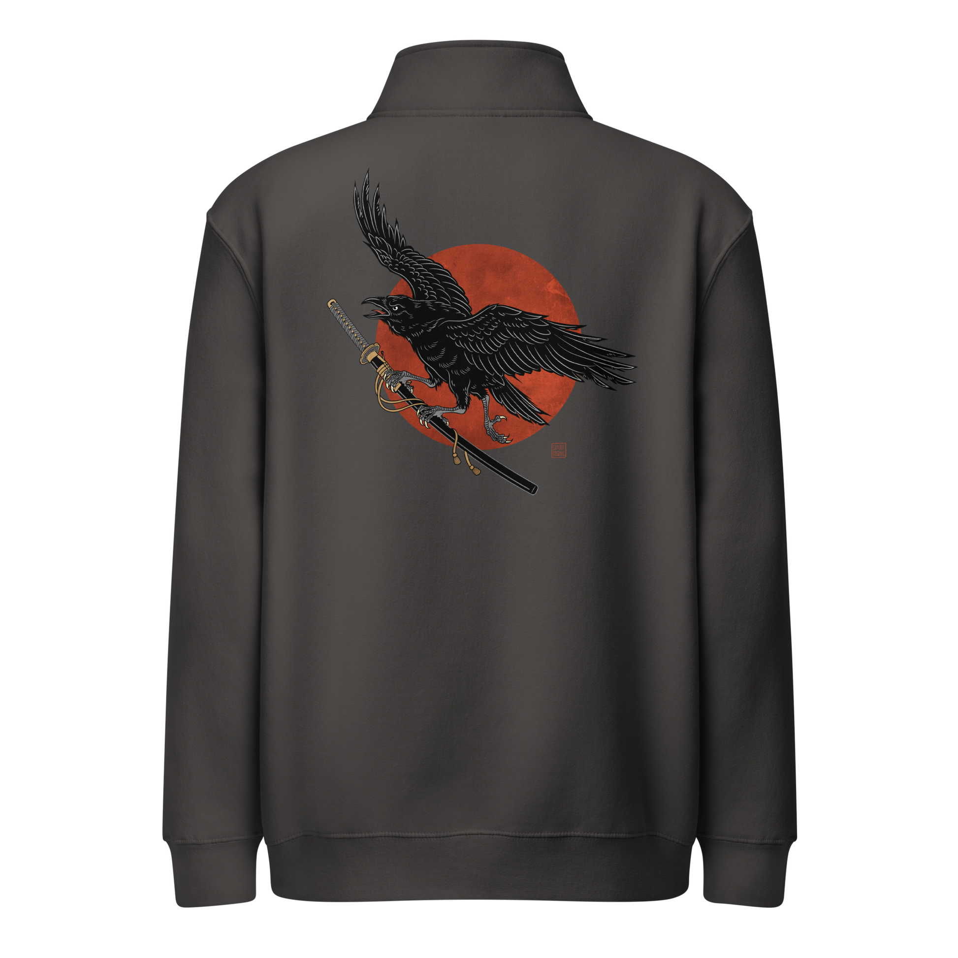 Ronin Raven Premium 1/4 Zip Sweatshirt Smoke - Samurai Original