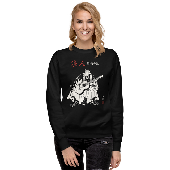 Ronin Guitar Blues Japanese Art Unisex Premium Sweatshirt - Samurai Original