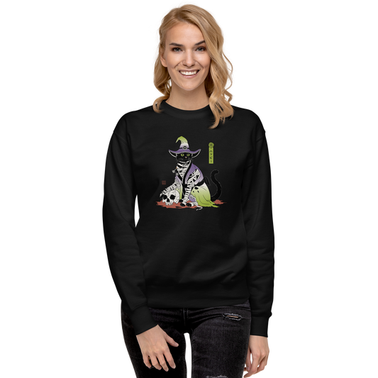 Halloween Mummy Witch Cat Magic Unisex Premium Sweatshirt - Samurai Original