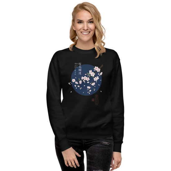 Sakura Blossom Ukiyo-e Unisex Premium Sweatshirt - Samurai Original