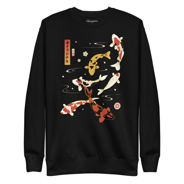 Koi Fish Japanese Ukiyo-e Unisex Premium Sweatshirt – Samurai Original