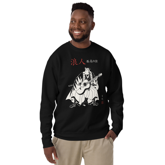 Ronin Guitar Blues Japanese Art Unisex Premium Sweatshirt - Samurai Original