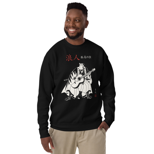 Ronin Guitar Blues Japanese Art Unisex Premium Sweatshirt - Samurai Original