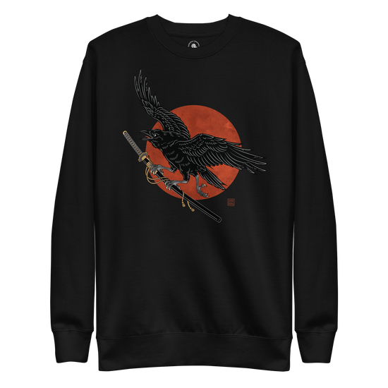 Ronin Raven Unisex Premium Sweatshirt Black - Samurai Original