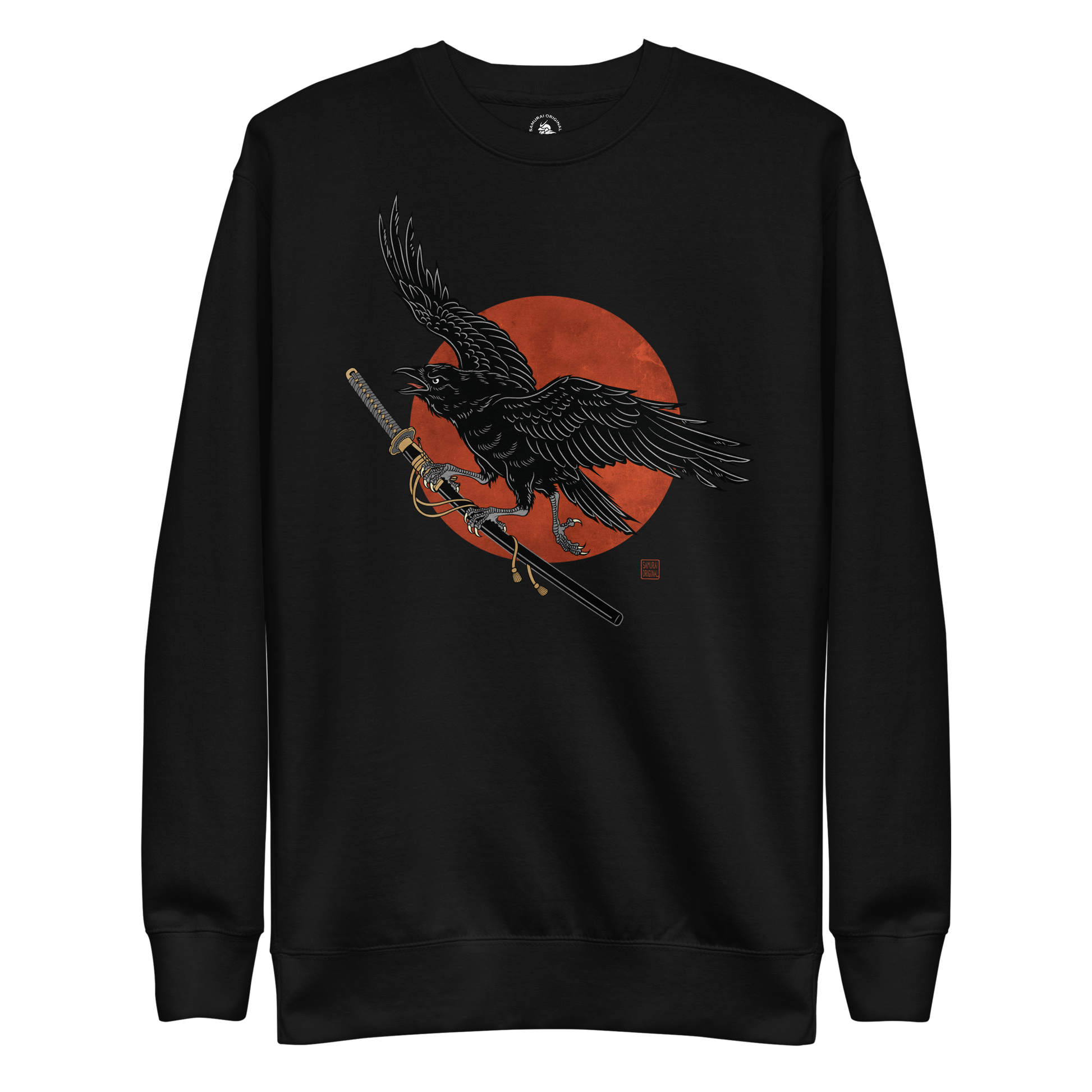 Ronin Raven Unisex Premium Sweatshirt Black - Samurai Original