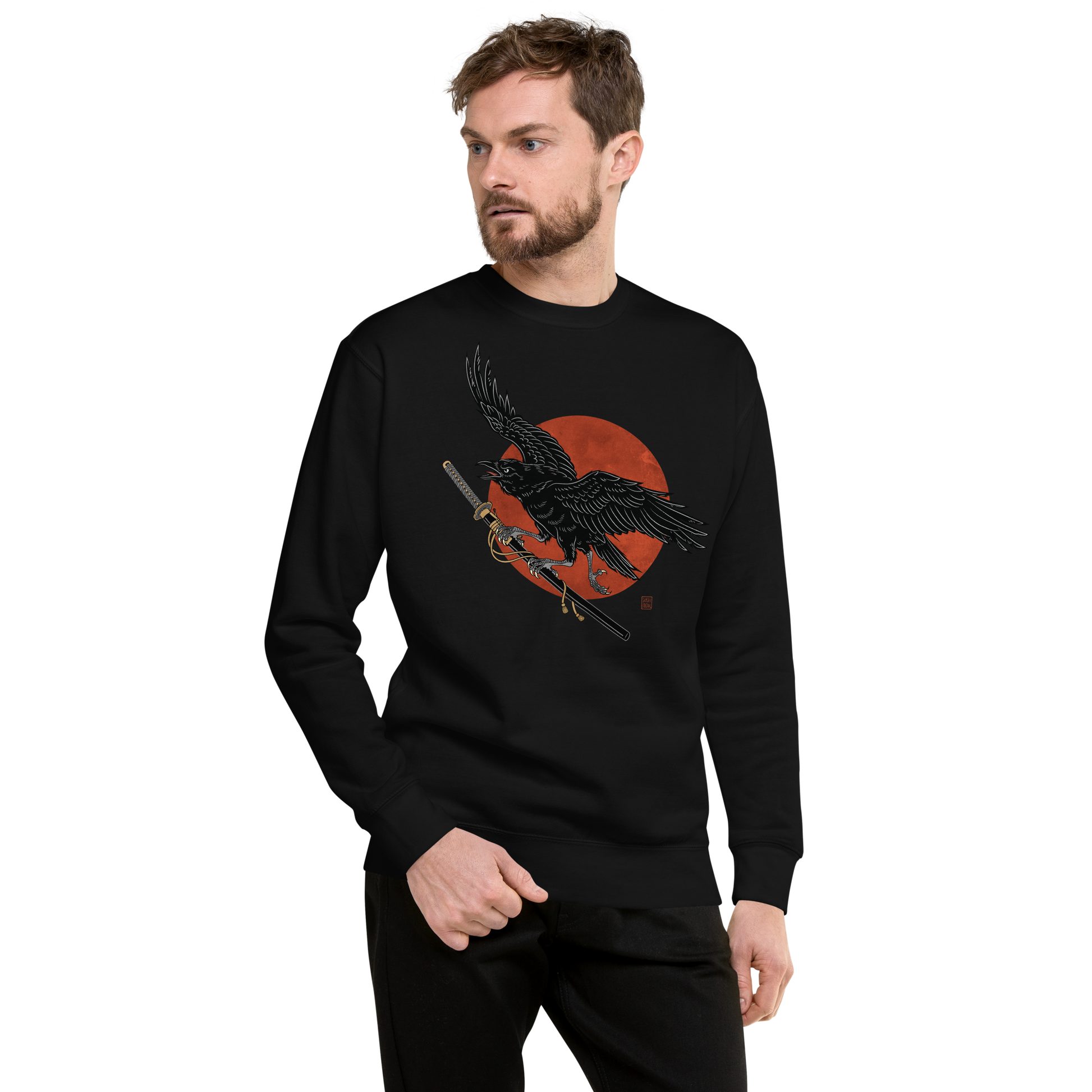 Ronin Raven Unisex Premium Sweatshirt - Samurai Original