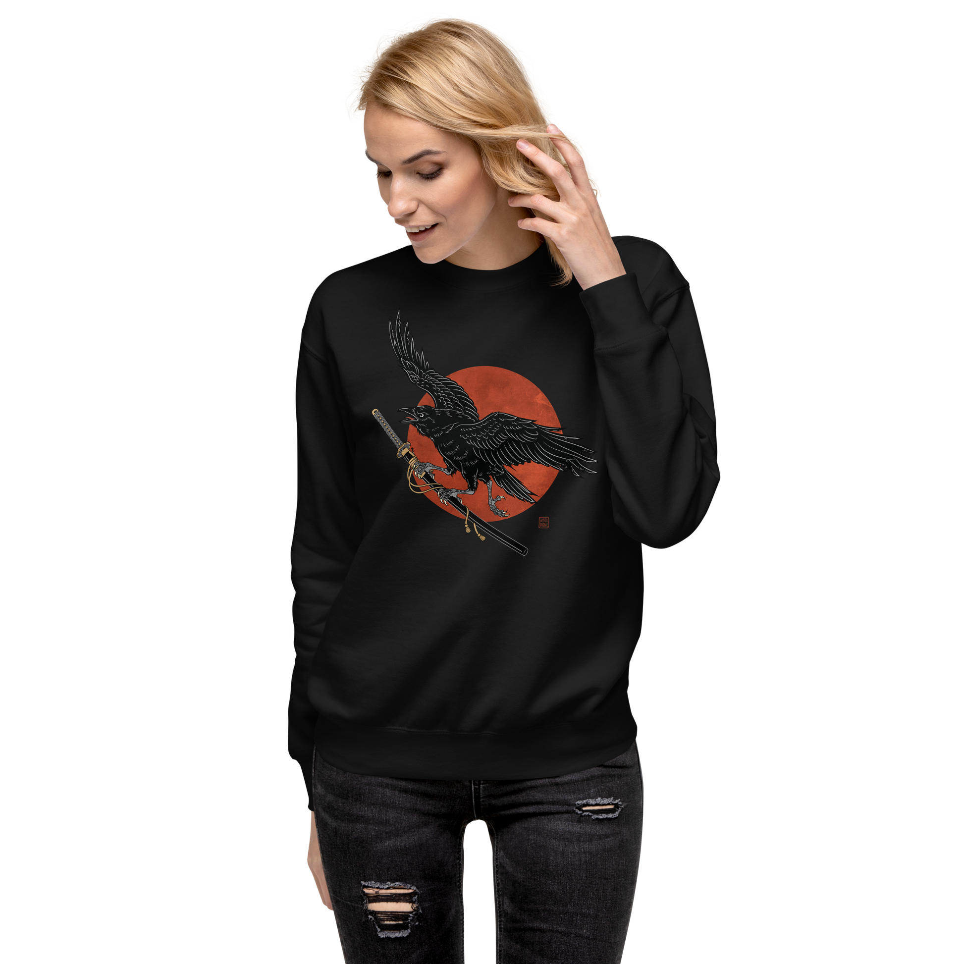 Ronin Raven Unisex Premium Sweatshirt - Samurai Original